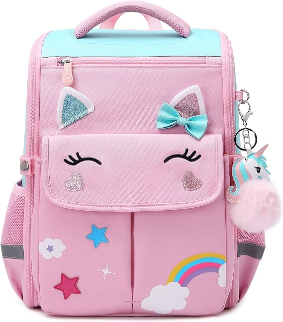 AO ALI VICTORY Unicorn Girls Backpacks for School Princess Bowknot Kids Bookbags Boys Dinosaur Backpack
