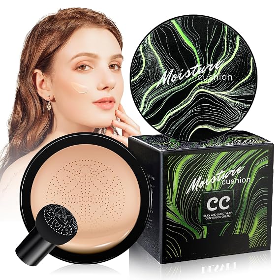 CC Cream Cushion Foundation for Older Women Waterproof Buff Beige