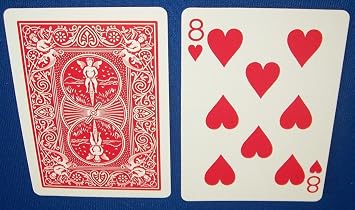 Red Back Bicycle Playing Card Force Deck Hearts, 8