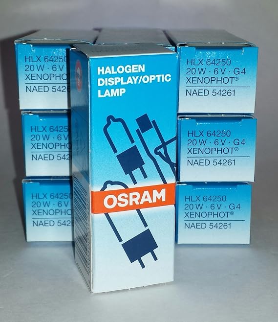 10pcs OSRAM 64250 HLX 20W 6V G4 ESB HALOGEN XENOPHOT Display, Optic LAMP