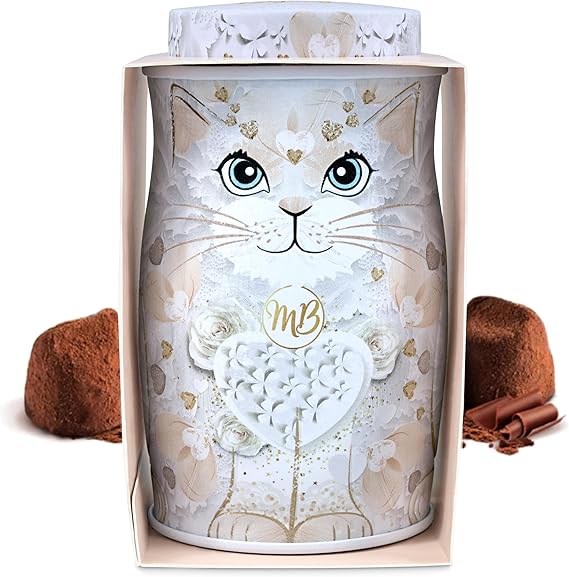 Monty Bojangles Cocoa Dusted Chocolate Truffles Kit Tin (36g - White Rose) Luxury Chocolatey Truffles - Collectable Mini Kit-Tin, Wedding Favour, Truffles Chocolate Gift Box With Bespoke Design
