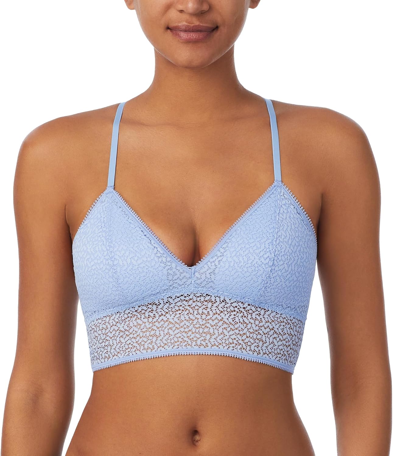DKNY Womens Modern Lace Racerback Bralette, Serenity