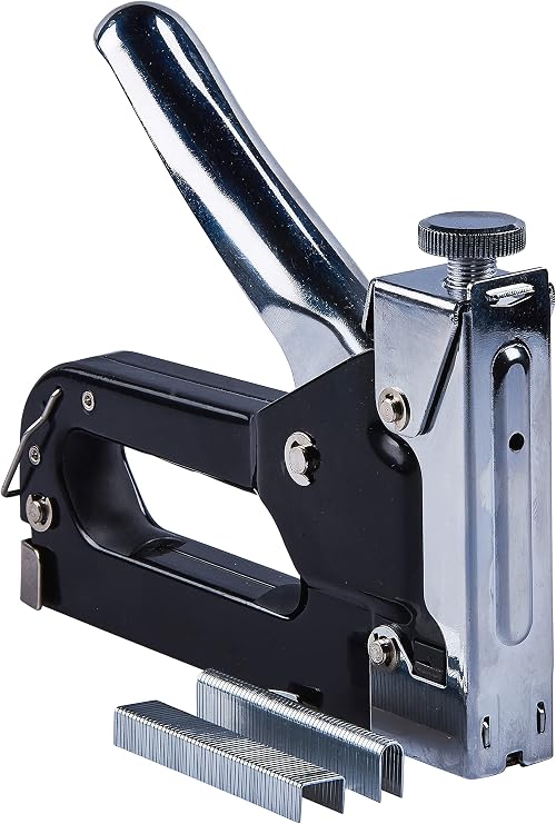 Amtech 3-in-1 Staple Gun & Brad Nailer, Adjustable Impact, Storage Case Included