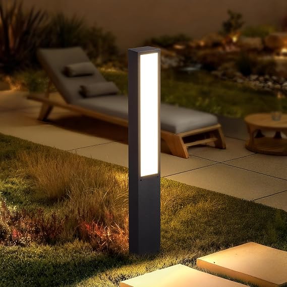 Landscape Path Lights,40 Inch Outdoor Bollard Lights AC 100-240V Aluminum Modern Pathway Lamp IP65 Waterproof 3000K Luxury LED Lighting for Commercial Garden Walkway Lawn Decoration