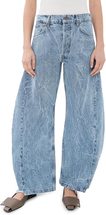 Women's Acid Wash Denim Side Insert Jeans