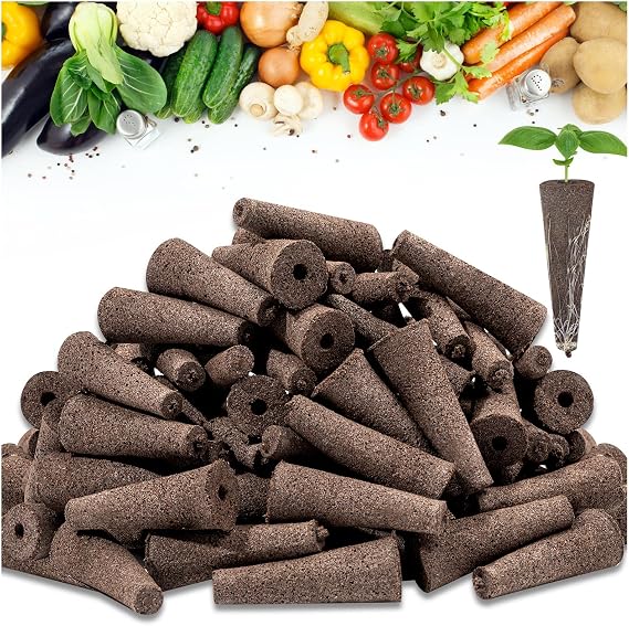 300Pcs Growth Sponges for Pods, Greenhouses Sponges, Grow Sponges for Greenhouses & Germination Equipment, Starter for Indoor Garden System (Brown)