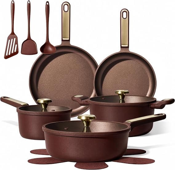 CAROTE Cookware Sets, Pots and Pans Set Non Stick, 16pcs