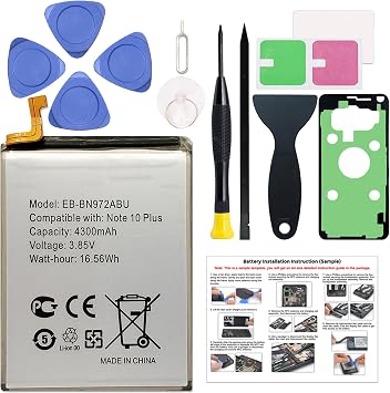 New Upgraded Battery for Galaxy Note 10 Plus, EB-BN972ABU Replacement Battery Compatible with Samsung Galaxy Galaxy Note 10 Plus, with Repair Tools & Instruction
