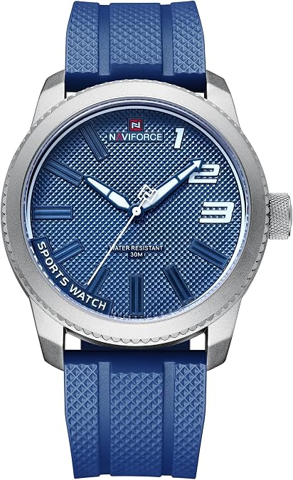 NANVIFORCE Fashion Watches with Silicone Strap Top Brand Luxury Men Watch Sports Waterproof Quartz Watch Men