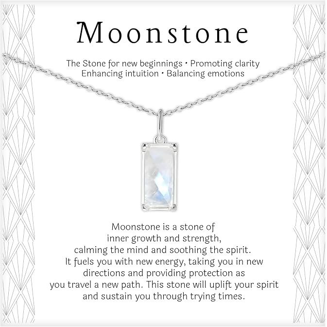 HOPE LOVE SHINE New Beginnings Rainbow Moonstone Sterling Silver Necklace for Women
