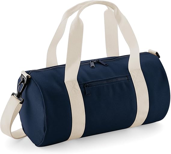 BagBase Mini Barrel Bag (One Size) (French Navy/Off White)