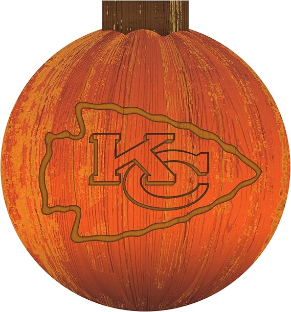 Kansas City Chiefs 12'' Pumpkin Sign
