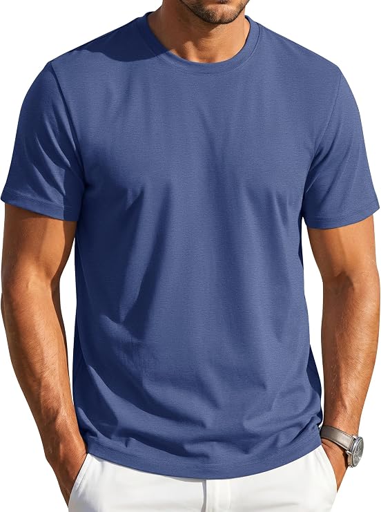 Cotrasen Mens T-Shirts Short Sleeve Cotton Crew Neck Casual Basic Tee Shirt