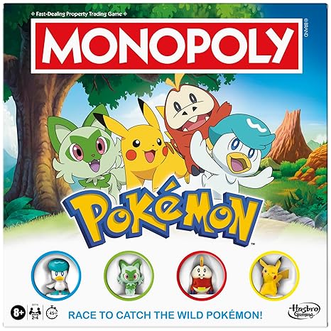Monopoly Pokemon Edition Board Game | Ages 8 and Up | 2 to 4 Players | Kids Games for Pokemon Fans | Fun Family Games| 45 Mins. Avg.