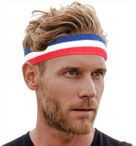 Tough Headwear Terry Cloth Headband - Sweat-Wicking Running Head Band - Basketball Accessories - Headband for Washing Face