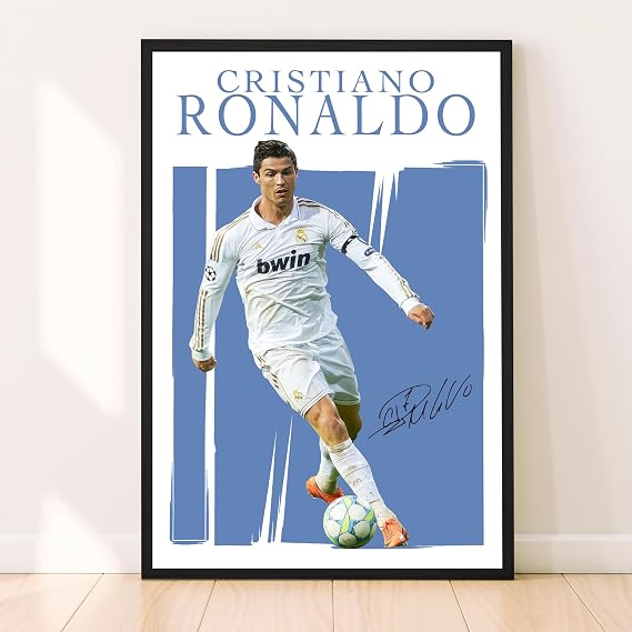 Ronaldo Poster, Famous Soccer Player Posters, Cristiano Ronaldo Goat Posters For Boys Bedroom, Portuguese Soccer Wall Art, Gift for Fan Football, Cristiano Ronaldo Wall Art, Living Room Sport Room Gift for Fan Football, Siuuuu Celebration- 12x18 Inches