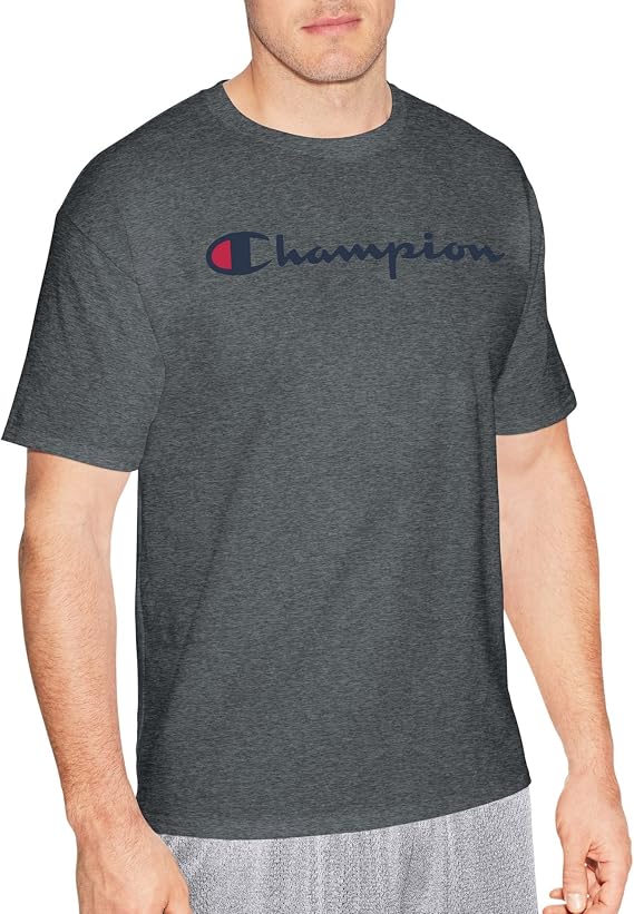 Champion Men's Classic Graphic Short Sleeve T-Shirt, Script Logo (Reg. Or Big & Tall)