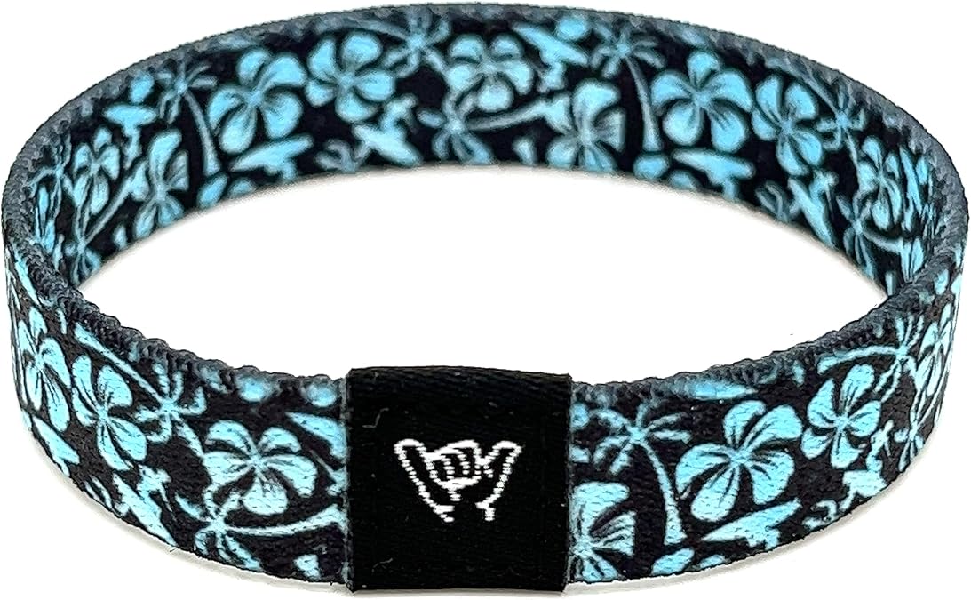Hang Loose Bands - Coastal Surfer Beach Bracelet for Men, Women & Teens - Comfy Summer - Boho Reversible Wristband- Malibu Blue| Extra Small: 5.5" length (for petites & kids)