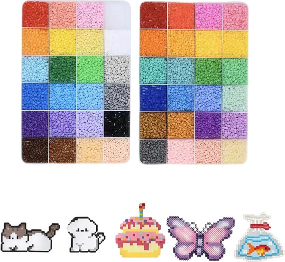 2.6MM Mini Fuse Melty Beads Kit 24000PCS Multicolored DIY Craft Set for Pixel Art (48)
