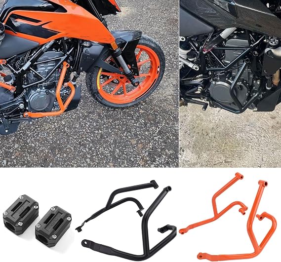 Bumper Frame Motorcycle Crash Bar Engine Guard Side Tank Protector For K & T & M Duke 2002020-2024 Duke 250 Duke 390 2017-2023 Accessories DUKE390 Drop Protection Frame Bar Black