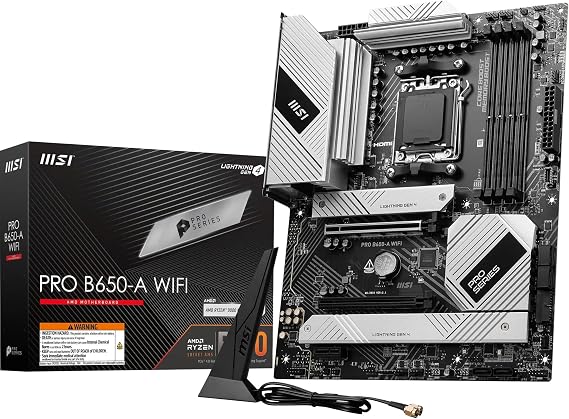 MSI PRO B650-A WIFI AM5 DDR5 7600MHZ(OC) HDMI DP 3x M.2 USB 20 Gbps 2.5G LAN WI-FI 6E ATX
