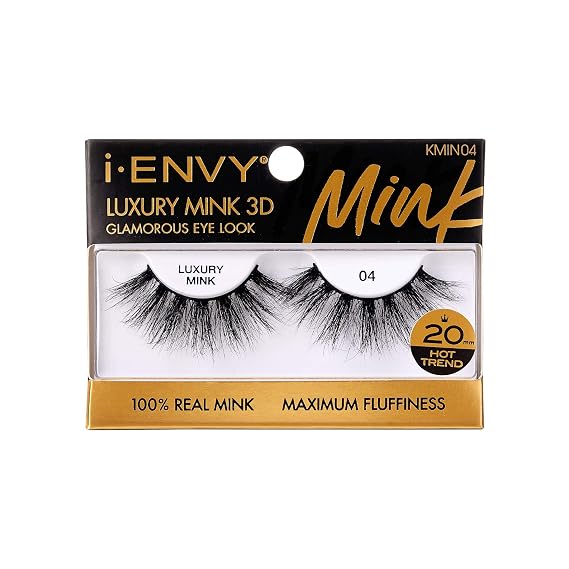 i-ENVY False Lashes Luxury Mink Collection Eyelashes 100% Real Mink Glamorous Eye Look Lashes Maximum Fluffiness 3D Multi-Curl Angle