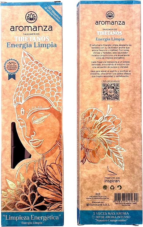 Premium Tibetan INCENSE. (Clean Energy - Energy Cleaning). Therapeutic and Organic. Hand Made. 8 count.