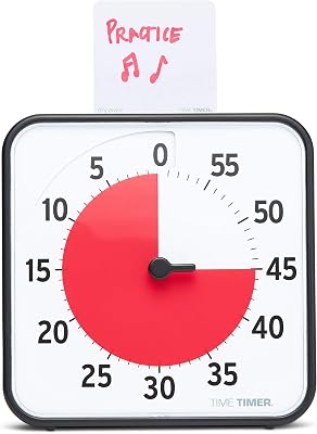 TIME TIMER 8 inch Visual Timer - 60 Minute Desk Countdown Clock with Dry Erase Activity Card, Also Magnetic - for Kids Classroom, Homeschooling Study Tool, Task Reminder, Home and Kitchen Timer