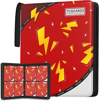 Trading Card Binder 9 Pocket,Card Binder 900 Pockets,Card Book Holder Cards with 50 Removable Sleeves,3-Ring Zip Design MTG/TCG/Sport Collectible Trading Card Albums Gifts for Boys and Girls (Red)