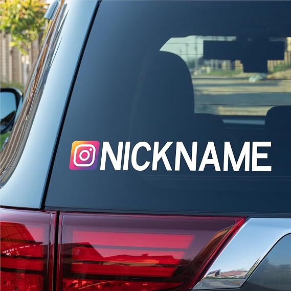 Social Media Car Decal - Personalized Handle Vinyl Stickers - Unique Social Media Name Stickers - Colored Social Media Stickers for Cars
