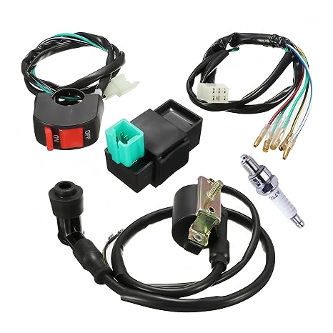 5 Wiring Loom Kill Switch Coil CDI Spark Plug Rebuild Kit Fit for 110CC 125CC 140cc Pit Bike