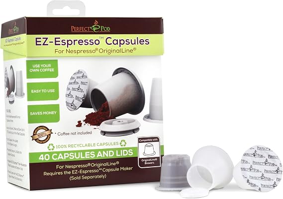 Perfect Pod 1-Pack EZ-Espresso Refill Pack - Compatible with Nespresso Original Line Capsule Maker, 40-Count (40-Ct Per Pack)