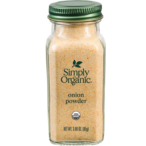 Simply Organic White Onion Powder, 3-Ounce Jar, Organic US Grown Onions, Real Onion Taste Without The Tears, Kosher, Non GMO