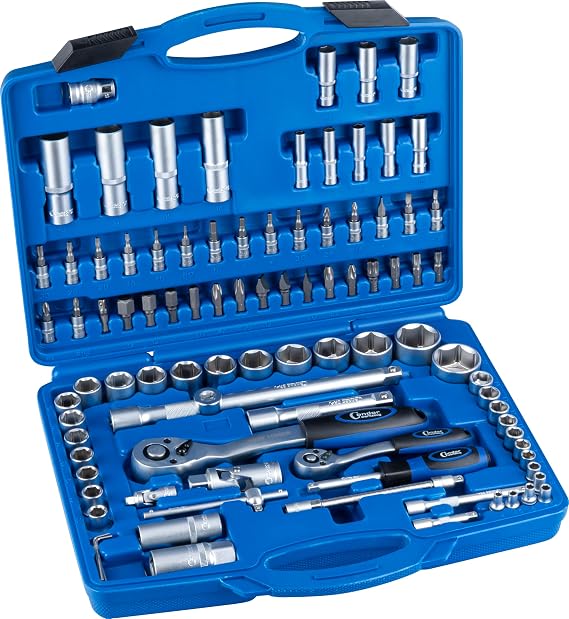 Condor Tool 1094 Socket Spanner Set 94 Pieces 1/4 Inch + 1/2 Inch Hexagonal 4-32 mm Ratchet Case Ratchet Set Professional Tool for Workshop and DIY Enthusiasts