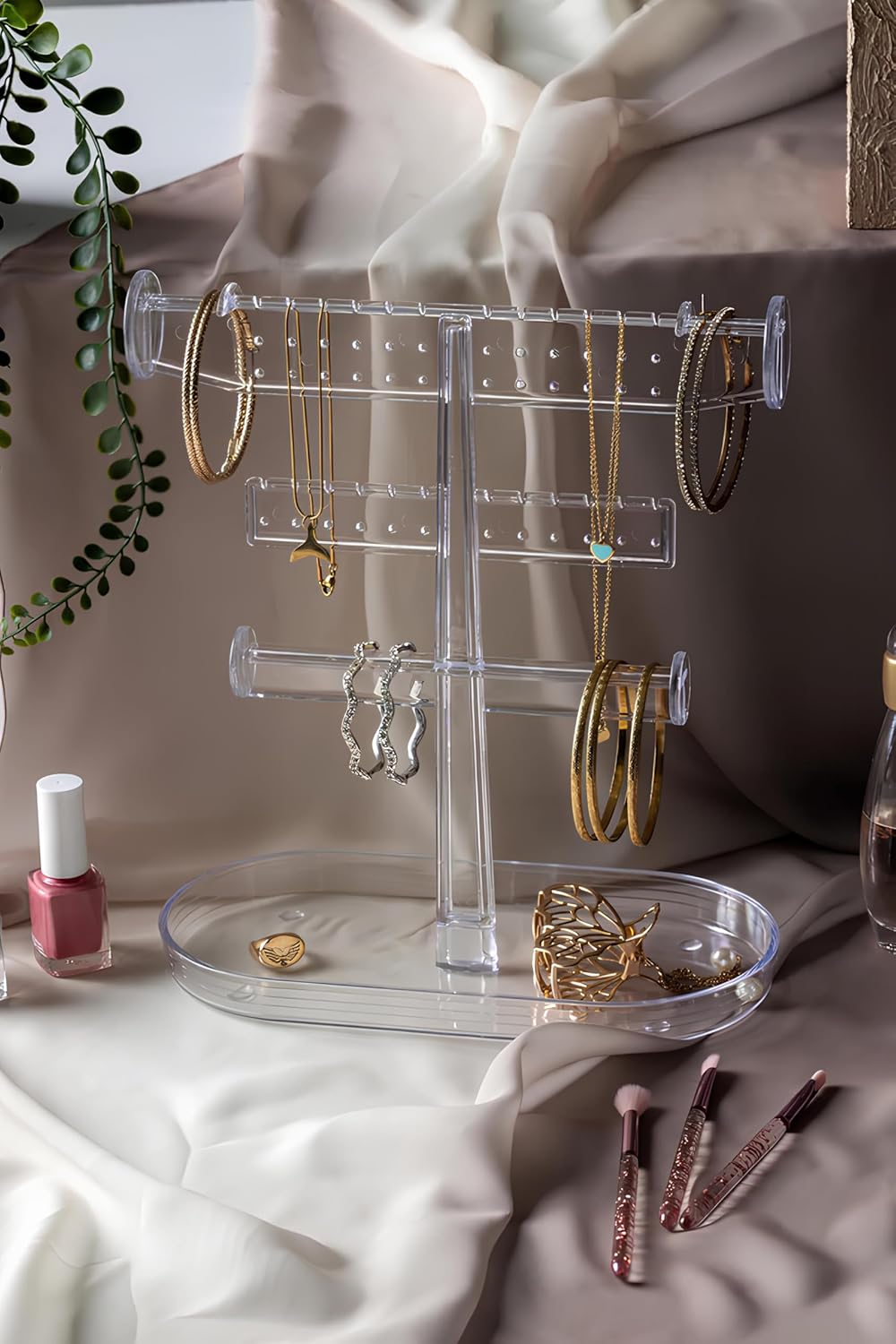 3 Tiers Polypropylene Jewelry Organizer Organizer | Modern and Stylish Jewelry Stand