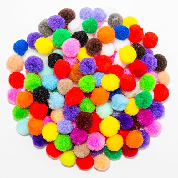 300 Pcs 20mm Pom Poms Large Assorted Fluffy Pompoms