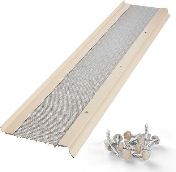 5" Leaf Guards for Gutters with Stainless Steel Micromesh Gutter Guard Leaf Filter Contractor Grade Aluminium Gutter Covers from Manufacturer (1 Feet Sample Pack, Eggshell