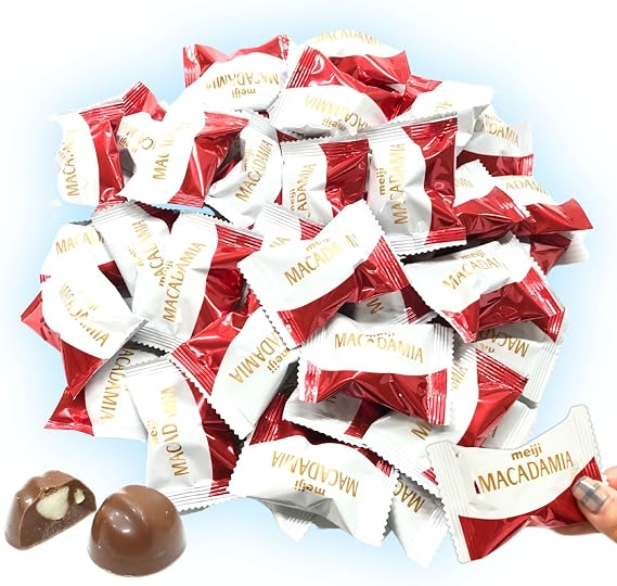 Cool Shipping Meiji Macadamia Chocolate, Large Capacity, Approximately 44 Pieces, Individually Wrapped, Set 155g × 2 Bags, Total 310g Soft Texture/Smooth Mouthfeel Large Bag, CandyK-Bright