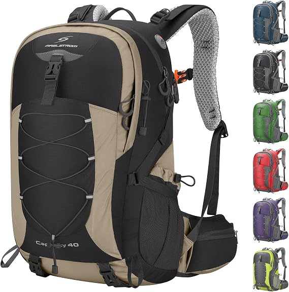 Maelstrom 40L Hiking Backpack, Lightweight Camping Daypack with Rain Cover