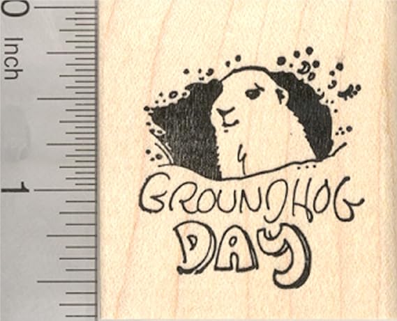 Groundhog Day Rubber Stamp