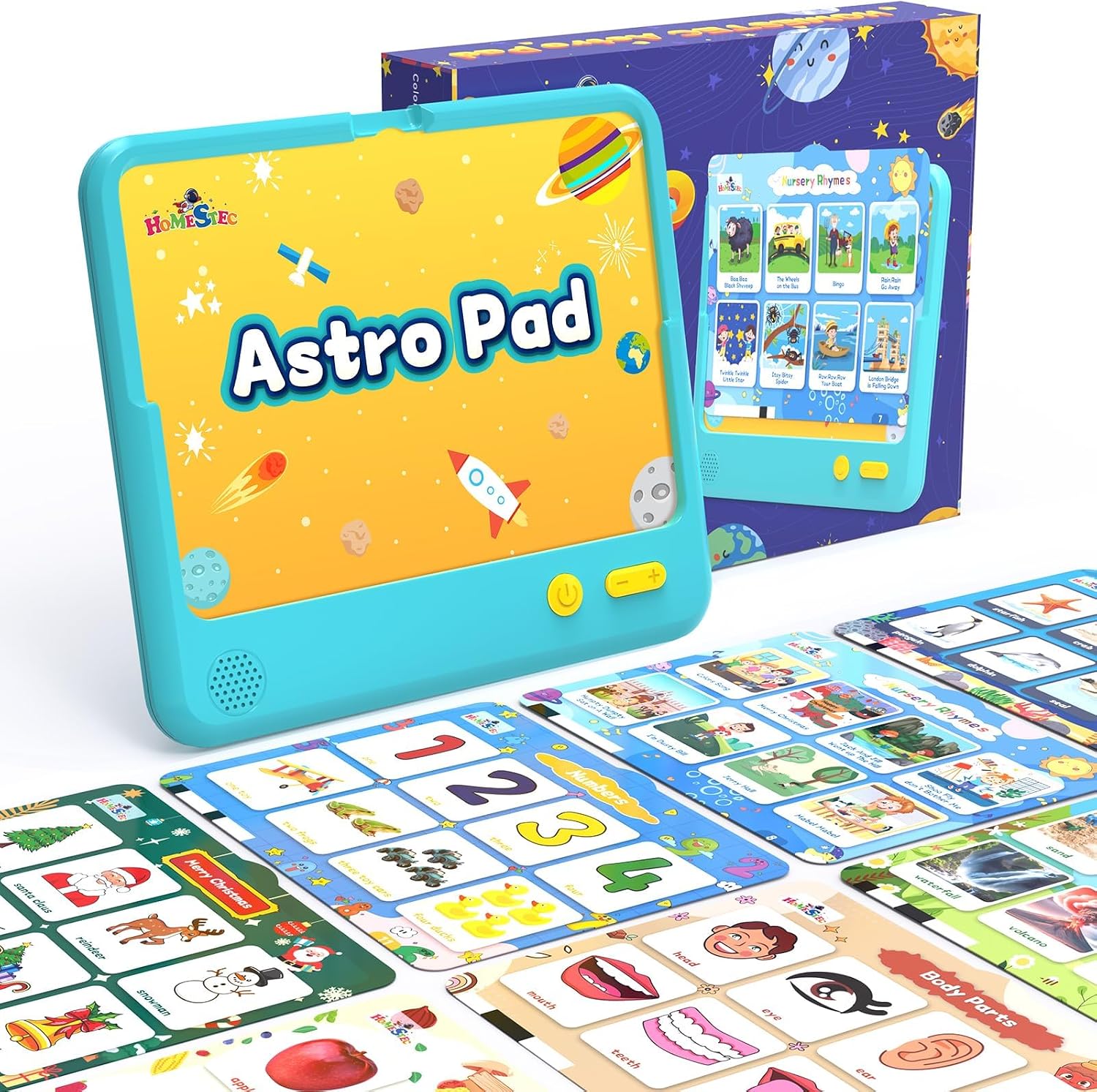 AstroPad Toddlers Learning Toy, Sreen-Free Autism-Friendly Sensory Toys, Words Songs Stories Included, Kids Educational Interactive Preschool Tablet ADHD ASD for Home School Boys & Girls 1, 2, 3