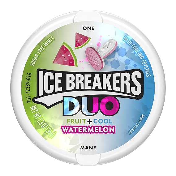 ICE BREAKERS DUO Watermelon Flavored Mints, 1.3 Ounces