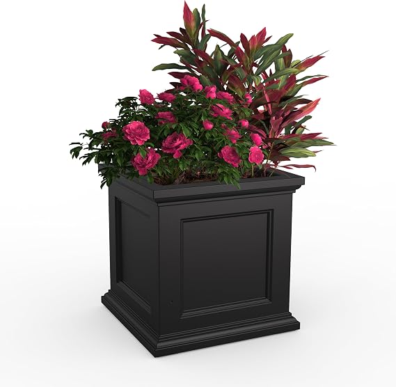 Mayne Fairfield 24in Self-Watering Square Planter, Black