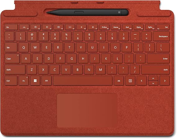 Microsoft Surface Pro 9, 8 or X - Signature Type cover - Red - and Slim Pen 2 - Black - bundle