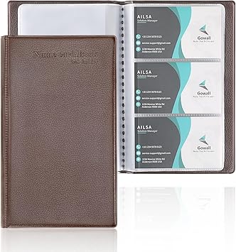 Business Card Holder 240 Cards Capacity Business Card Organizer, Portable Business Card Holders for Men & Women, Business Card Binder, Professional Business Cards Book, Name Card Holder, Coffee