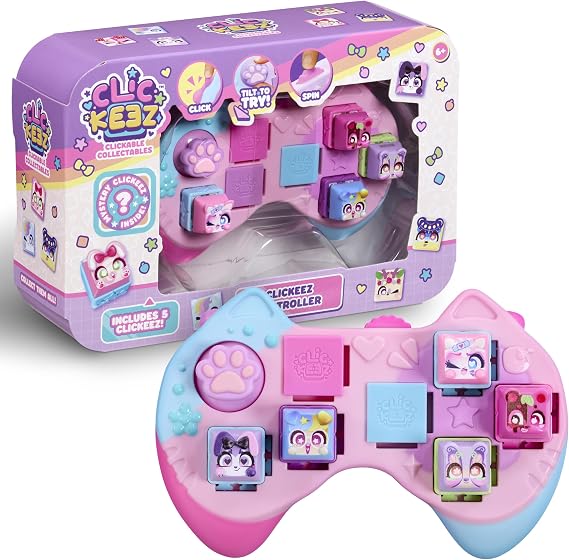 Clickeez: Clickee Controller | Includes 5 Clickable Keyboard Collectibles! | 70 Characters To Find, Cute Themes & Rare Surprises | Girls Gifts and Collectables Ages 6+, Pink