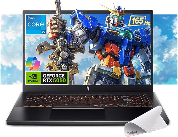 acer Nitro V 15.6 FHD IPS 165Hz Gaming Laptop, Intel Core i5-13420H, NVIDIA GeForce RTX 5050 with 8GB GDDR7 VRAM, Win11H, w/Mouse pad (16GB RAM, 512GB PCIe SSD)
