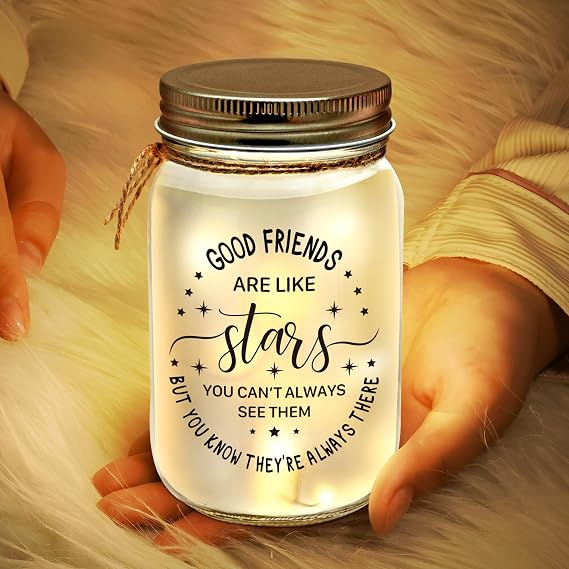 Mason Jar Night Light for Friends, Mothers Day Gifts for Women, Home Decoration Lights, Birthday Christmas Mothers Day Gifts for Bestie