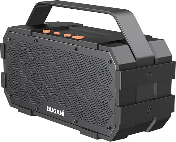Bluetooth Speaker, BUGANI 40W Loud Portable Bluetooth Speakers Wireless with Deep Bass, IPX6 Waterproof Outdoor Speakers, Powerful Stereo Sound, 24H Playtime, TF Card/AUX, Power Bank, for Beach, Party