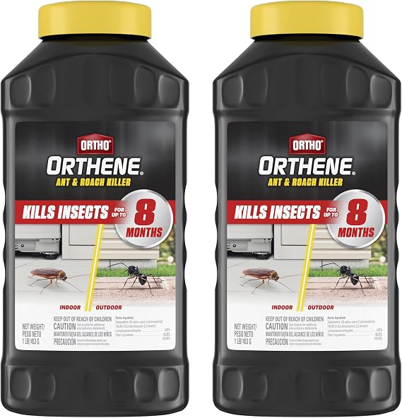 Ortho Orthene Ant & Roach Killer, 1 lb. (2-Pack) | Provides Long-Lasting Insect Control, Bug Killer For Indoor and Outdoor Use, Roach Killer Powder Dust
